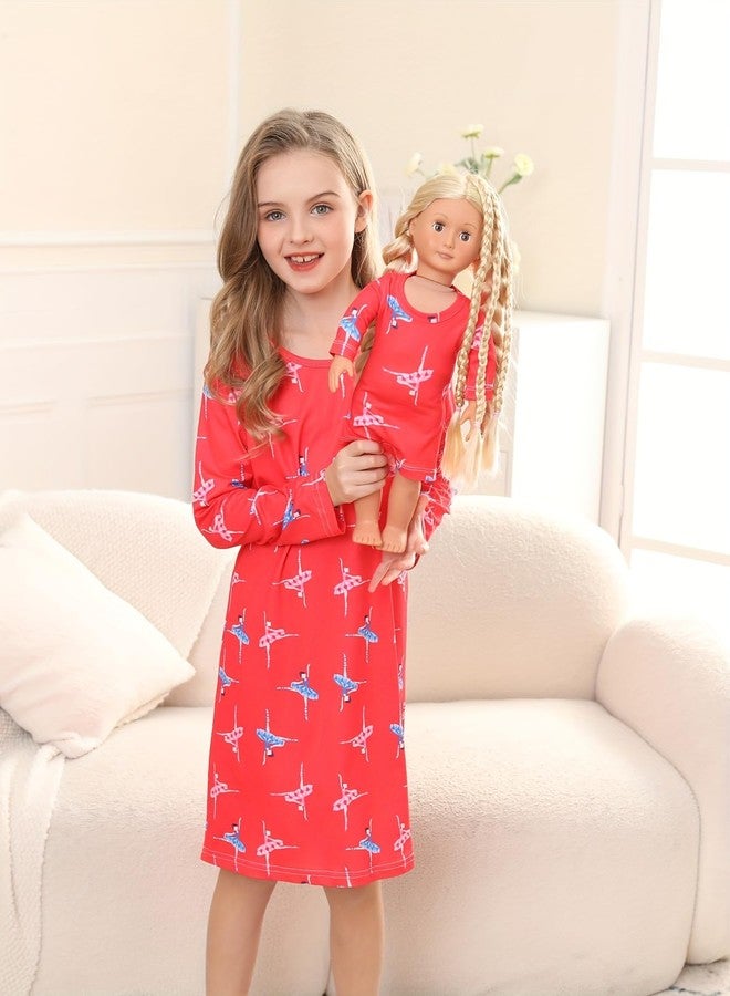 Bow Dream Girl Dress Cute and Matching American Girl Doll Clothes Accessories for Girls Dresses Set Dancing Girl Size 140 - Image 5